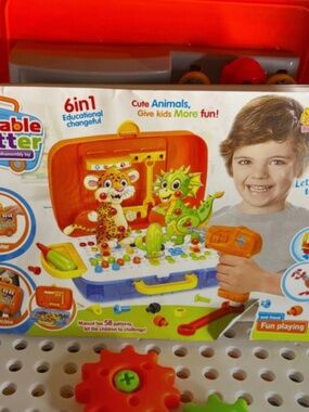 258 PC STEM Building Block Set Educational Toy for Kid Age 3-10 Bus Storage Box